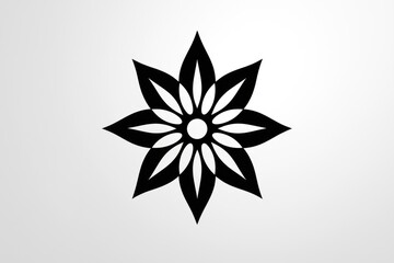 Obraz premium Black and White Flower Mandala Design