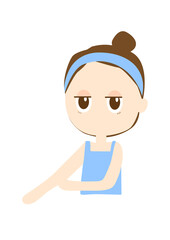 腕がつるつるな女の子