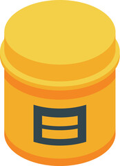 Round plastic yellow container with lid, perfect for food packaging