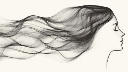 Naklejka premium Artistic abstract line drawing of a silhouette in motion, with a blank background for adding text