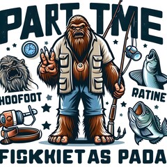 Bigfoot Fishing with a Rod and Reel