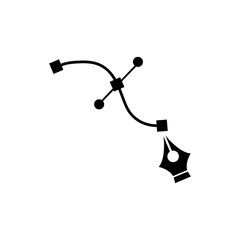 Pen tool cursor icon, simple vector flat black illustration for web and app on white background..eps