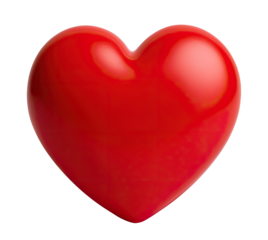 Red heart isolated on transparent background