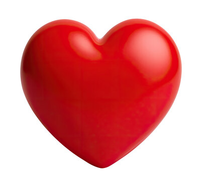 Red heart isolated on transparent background