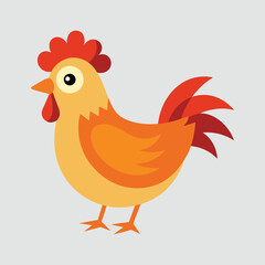 Elegant Hen Silhouette Vector Illustration. Farm Animal Design