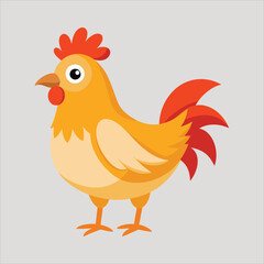 Elegant Hen Silhouette Vector Illustration. Farm Animal Design