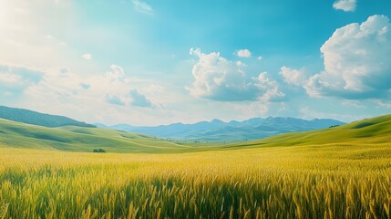 Obraz premium field of grass and sky
