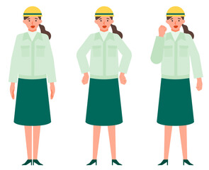 Working Woman. Concept for Problem Solving. Woman cartoon character. People face profiles avatars and icons. Close up image of Problem Solving Woman.
