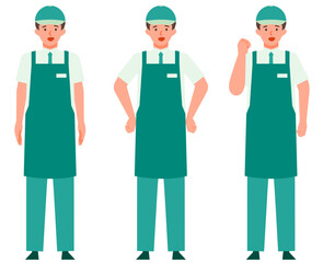 Working man. Concept for Problem Solving. Man cartoon character. People face profiles avatars and icons. Close up image of Problem Solving man.