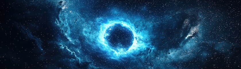Fototapeta premium Stunning cosmic formation showcasing deep blue hues and celestial details, perfect for space-related projects and artworks.