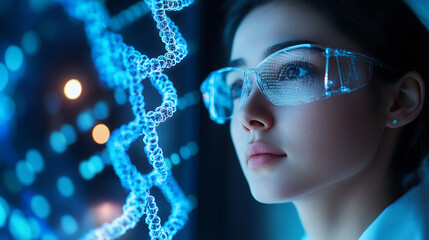 Scientist analyzing biological data biotechnology