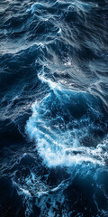 Deep blue ocean waves conveying calm and tranquility