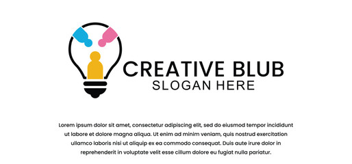 vector logo design light bulb, with symbol of technology, creativity, energy logo design