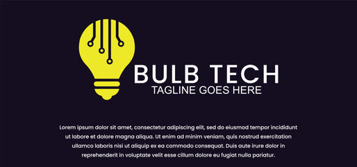 vector logo design light bulb, with symbol of technology, creativity, energy logo design