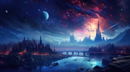 Obraz premium beautiful space, galaxy background