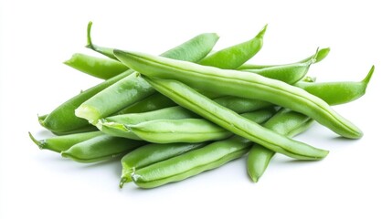 Fresh Green Beans Isolated on White Background
