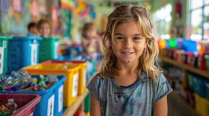 Children Learning About Recycling