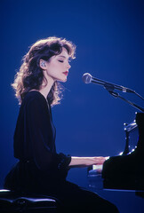 Portrait of a Female Pianist Performing on Stage