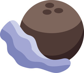 Coconut cream is being poured on a coconut to make a delicious tropical treat