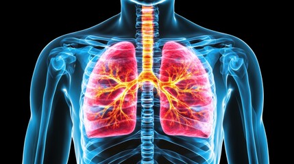 Visualization shows the impact of smoking on lung health through smoke and damage representation