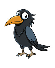 A crow cartoon character design illustration