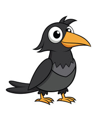 A crow cartoon character design illustration