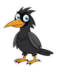 A crow cartoon character design illustration