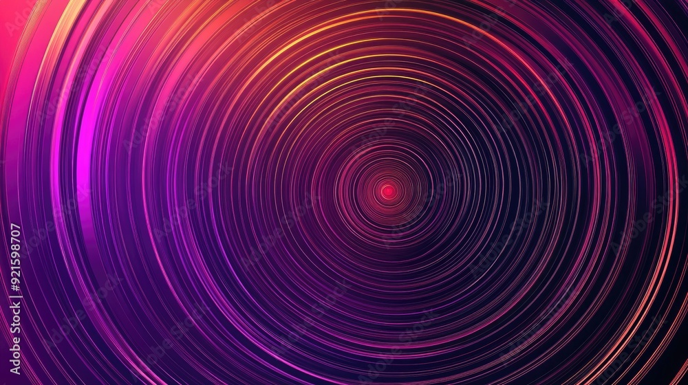 Fototapete dynamic abstract line art of concentric circles, with a subtle gradient background suitable for text
