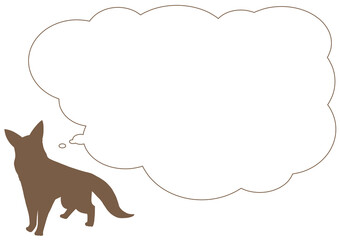 German Shepherd cloud-shaped speech bubble