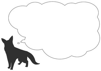 German Shepherd cloud-shaped speech bubble