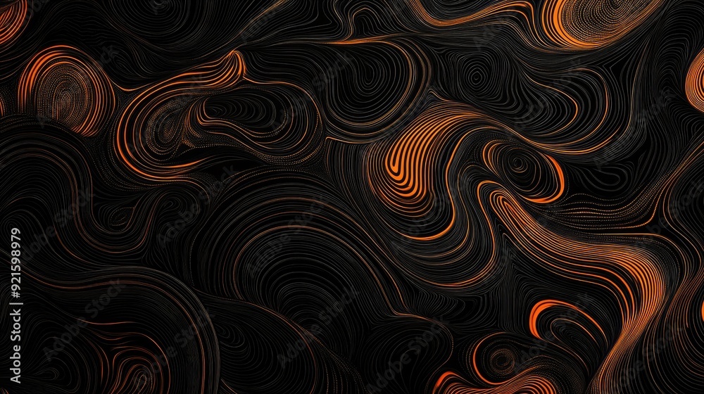 Fototapete dynamic abstract line art of swirling patterns, with a background designed to add custom text easily