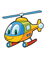 A cartoon helicopter illustration