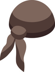 Brown bandana with a knot lying on a white surface