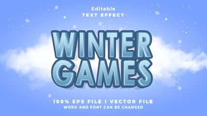 editable winter games text effect.typhography logo