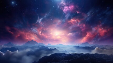 Naklejka premium beautiful space, galaxy background