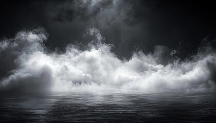 Fototapeta premium Dark storm clouds over water create ominous beauty generated by AI