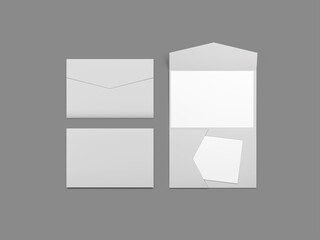 Fototapeta premium Detailed Flat Lay White Gift Card Mockup 3D