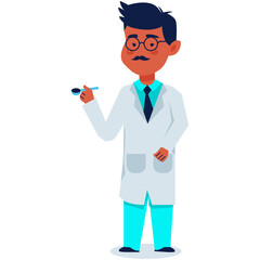 Cartoon Doctor Character Isolated on White Background. Flat Vector Illustration