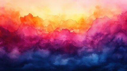 Fototapeta premium Abstract Watercolor Landscape with Gradient Colors