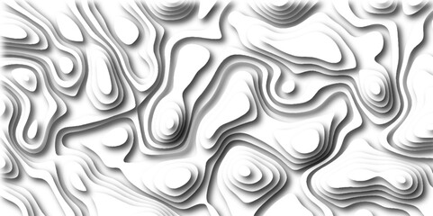 Topographic canyon geometric map relief texture with curved layers and shadow. abstract White background with a beautiful pattern, Topographic contour lines vector map seamless pattern vector.