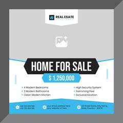 Real estate house sale property business promotional social media post design, instagram post, facebook post, square web banner design template