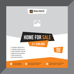 Real estate house sale property business promotional social media post design, instagram post, facebook post, square web banner design template