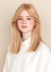 Close-up of a woman with flawless glowing skin and subtle natural makeup