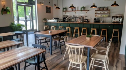 A cozy, family-friendly cafe offers a warm ambiance with inviting decor and friendly service.