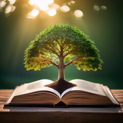 Tree of Knowledge Growing from Open Book