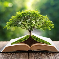 Tree of Knowledge Growing from Open Book