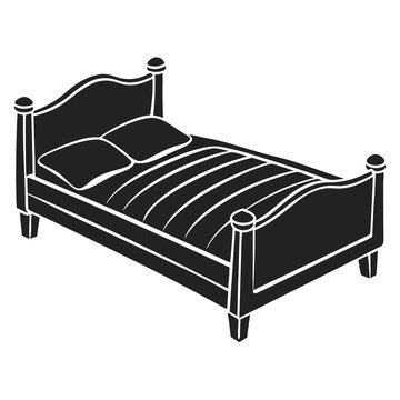 recommend clip art: Bed silhouette vector on a white background