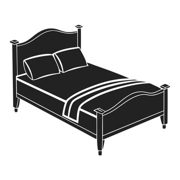 recommend clip art: Bed silhouette vector on a white background