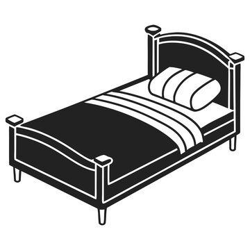 recommend clip art: Bed silhouette vector on a white background
