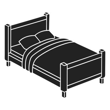 recommend clip art: Bed silhouette vector on a white background